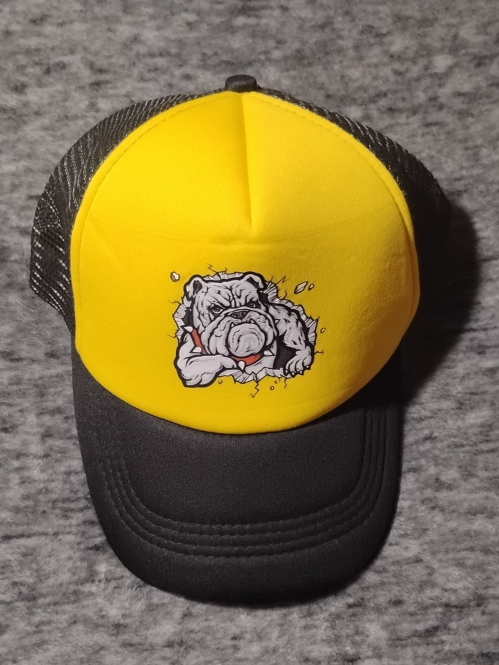 Bulldog Patch Trucker Hat - Yellow & Black